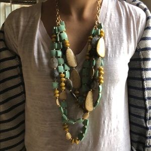 Anthropologie chunky gold statement necklace